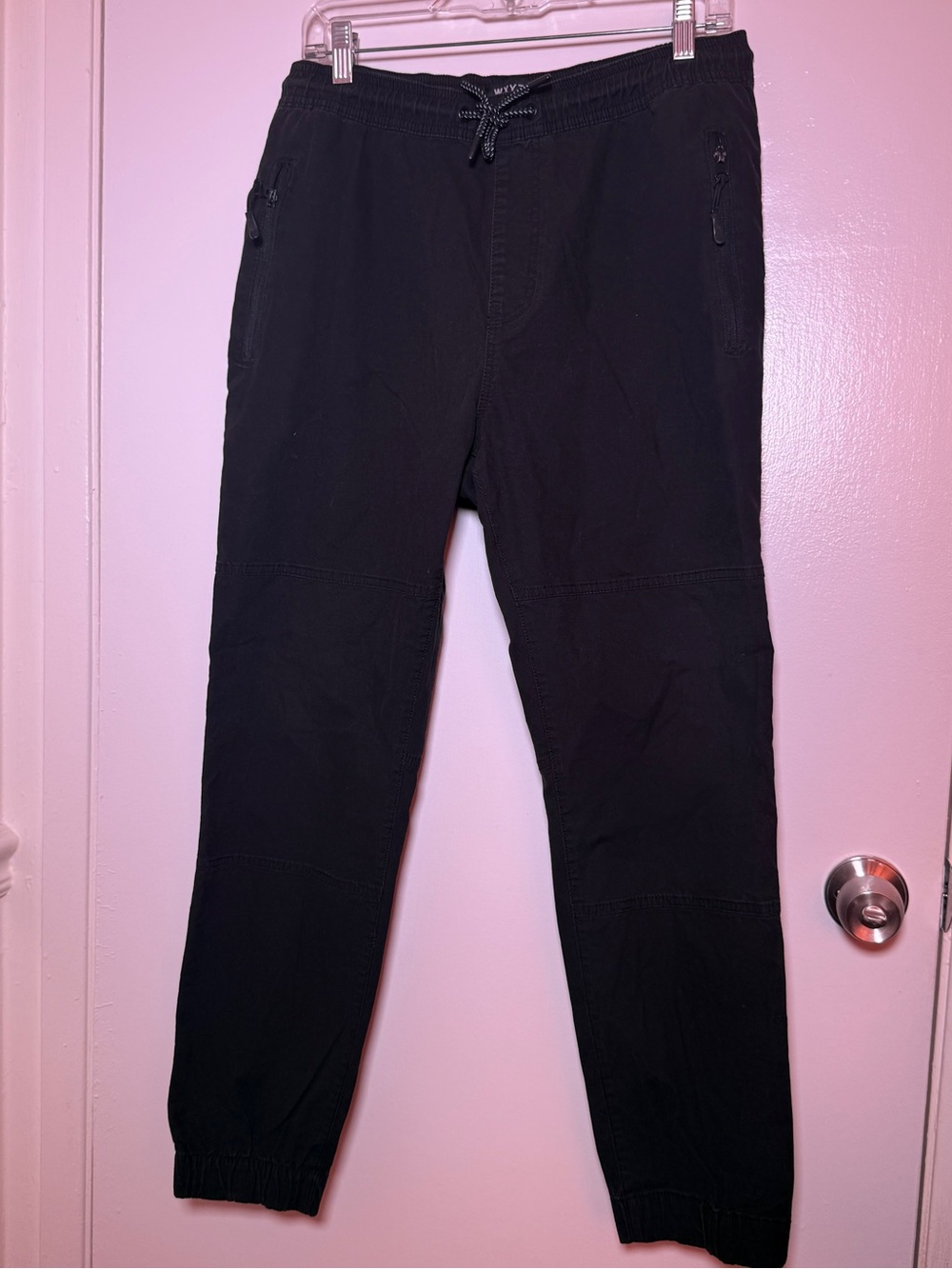 WXYZ Men's Black Jogger Pants - Casual Drawstring Waist Large